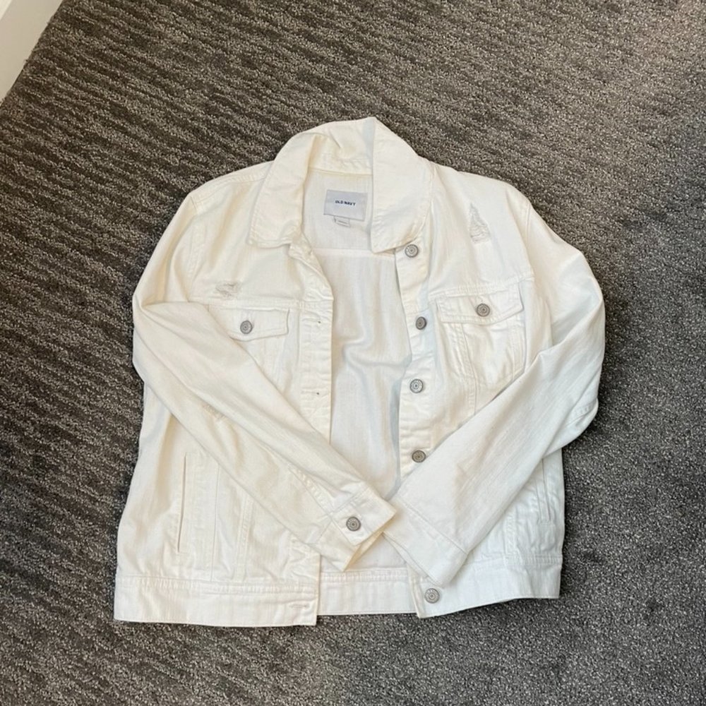 Old Navy White Jean Jacket